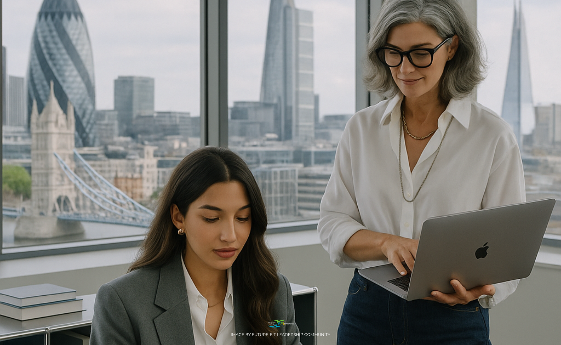 Gen Z and Gen X Employee working together. Cross-Generational Collaboration.